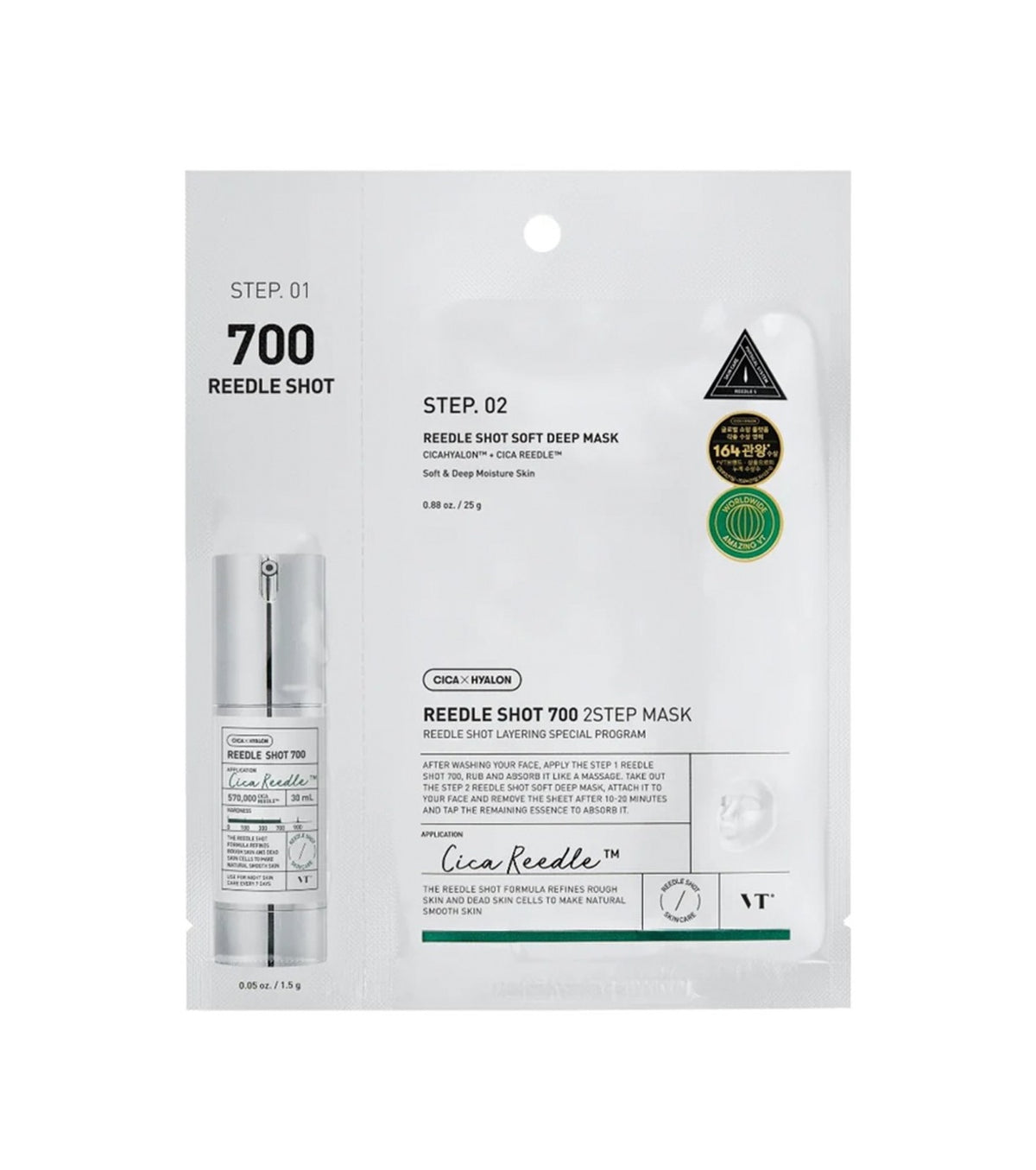 VT Cosmetics Reedle Shot 700, 2 žingsnių veido kaukė, 1 vnt