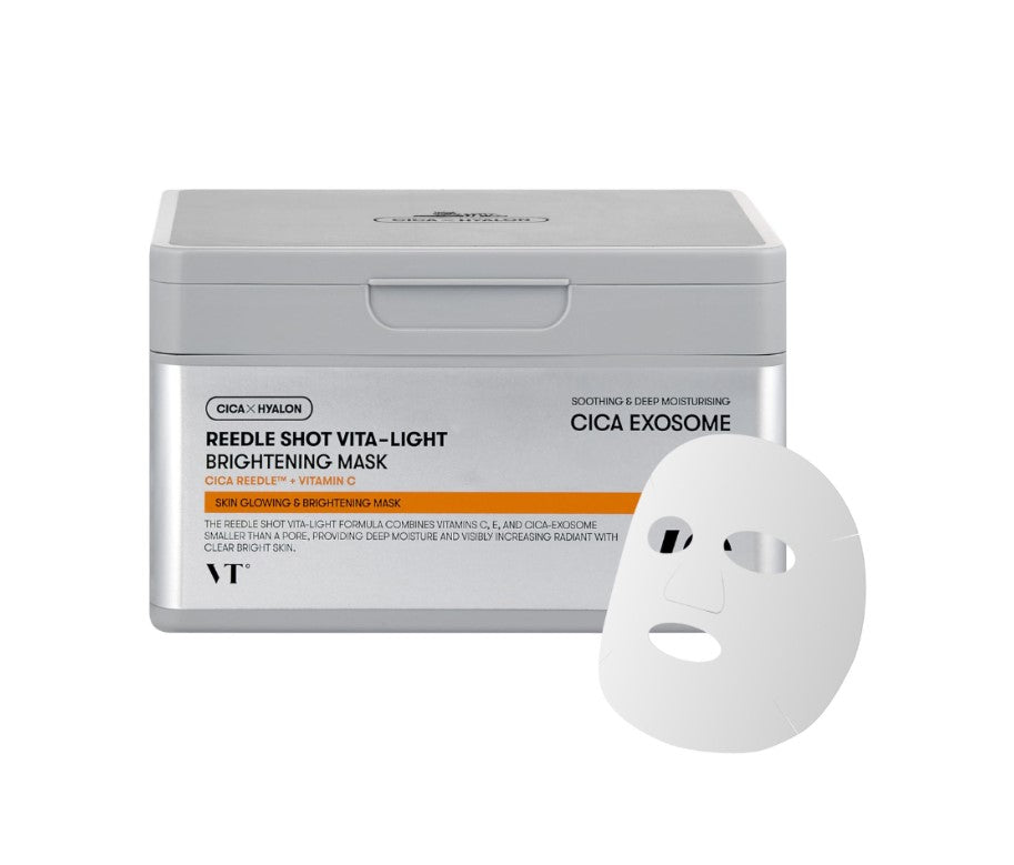 VT Cosmetics Reedle Shot Vita-Light Brightening lakštinės veido kaukės, 30 vnt