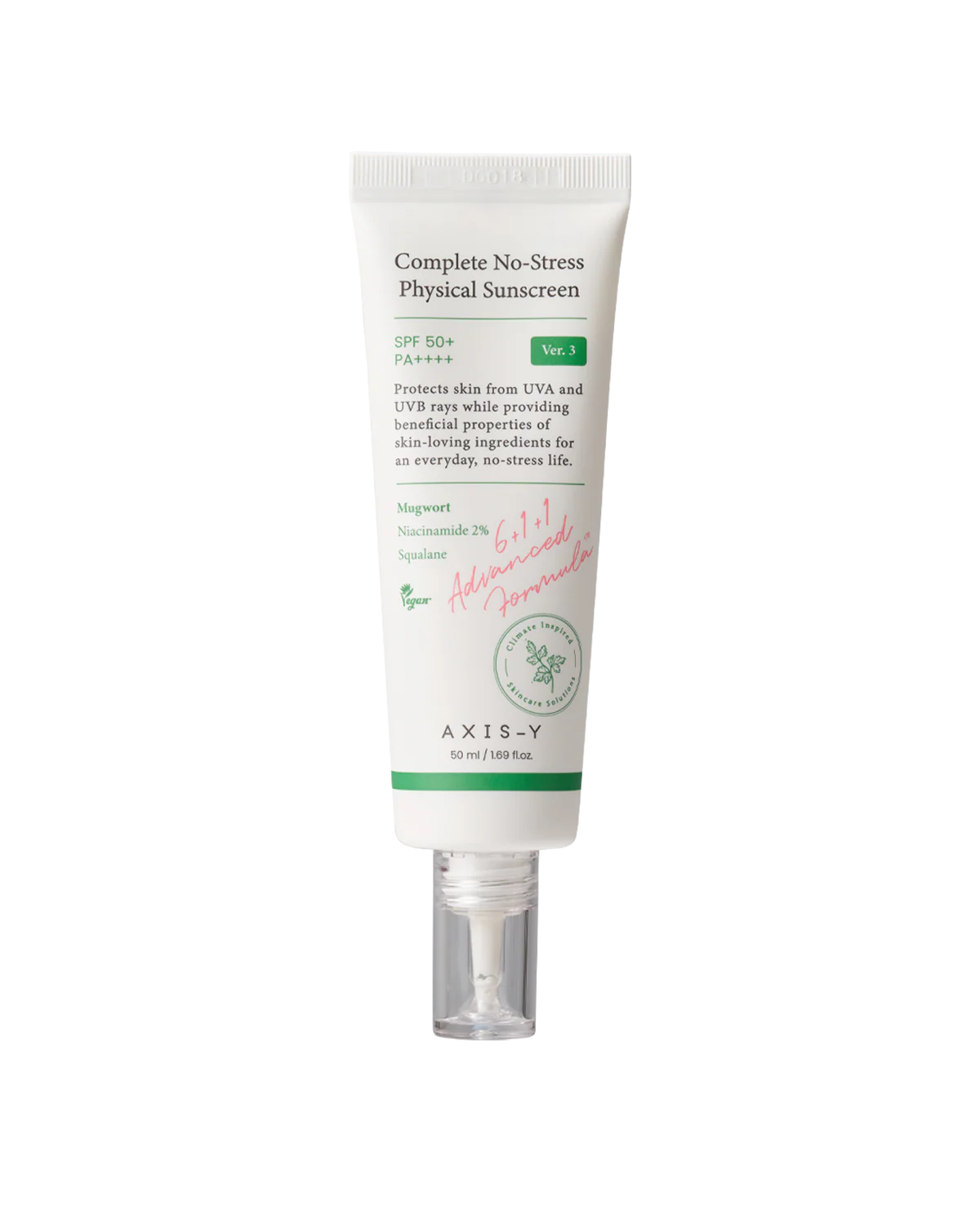 AXIS-Y Complete No-Stress Physical Sunscreen mineralinis apsauginis kremas nuo saulės SPF50+ PA++++, 50 ml
