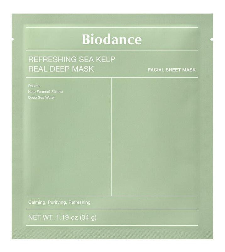 Biodance Refreshing Sea Kelp Real Deep lakštinė veido kaukė, 34 g